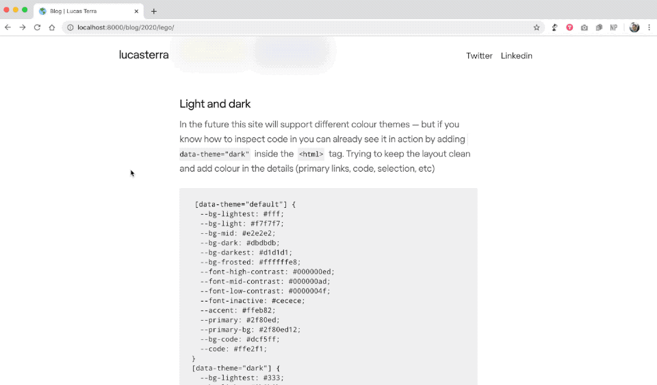 Go ahead, inspect and add data-theme=“dark” to the html tag ;)